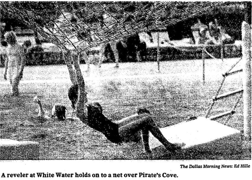 Pirate's Cove at White Water was known for water-based obstacles and activities. A swimmer...
