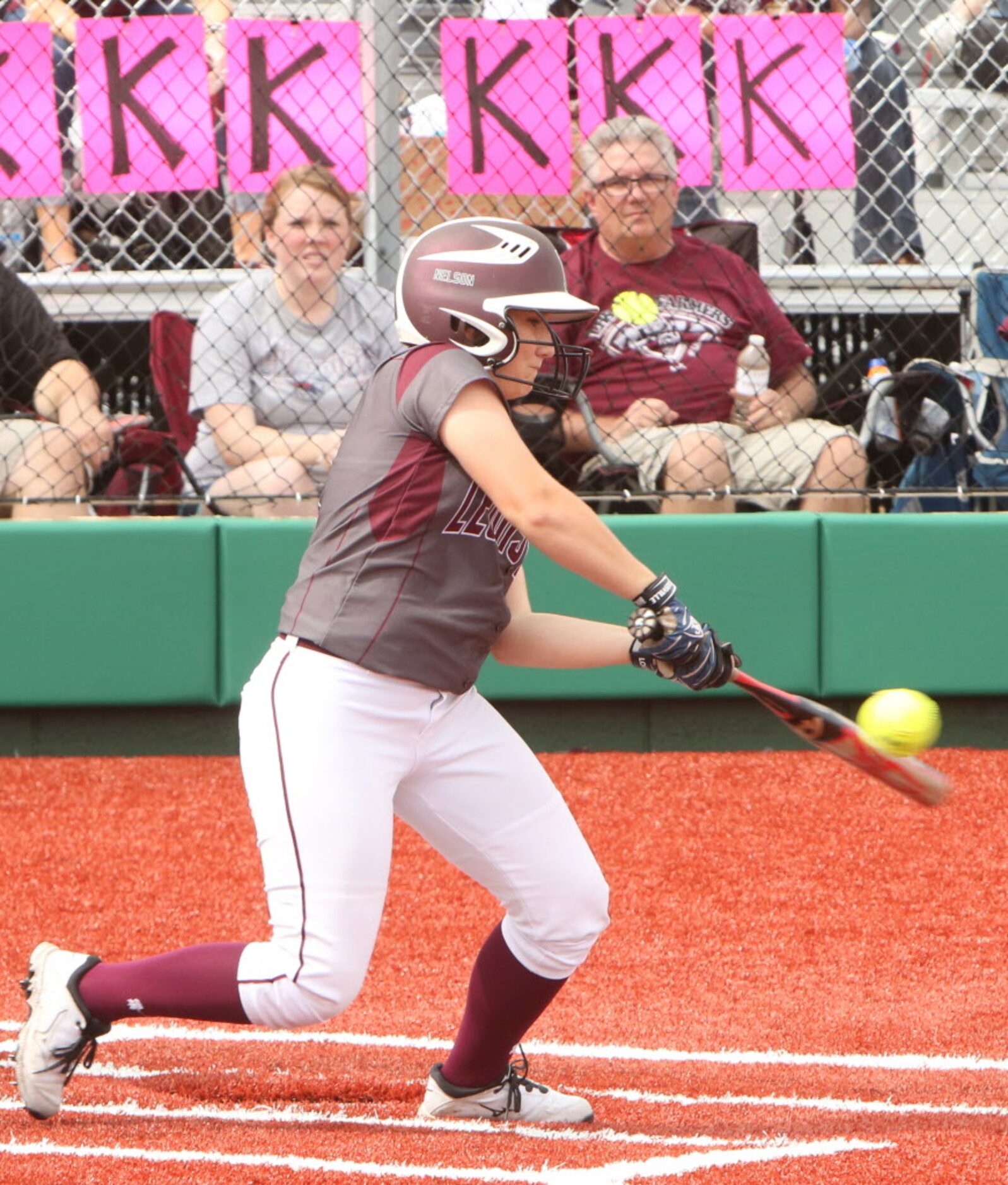 Lewisville's Nicole Nelson (4) makes contact with a pitch during their game against Keller....