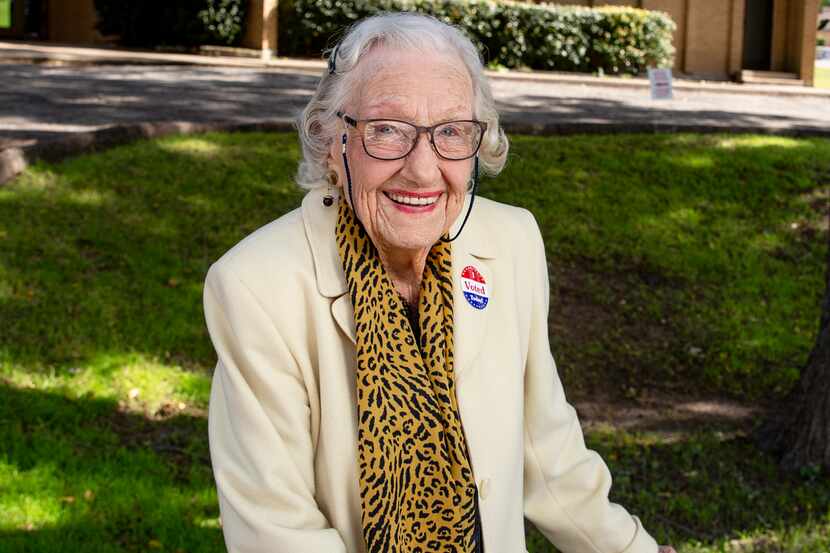 Dorothy Loyd, 100, voted early at Bethany Lutheran Church in Dallas on Friday, Nov. 2, 2018....