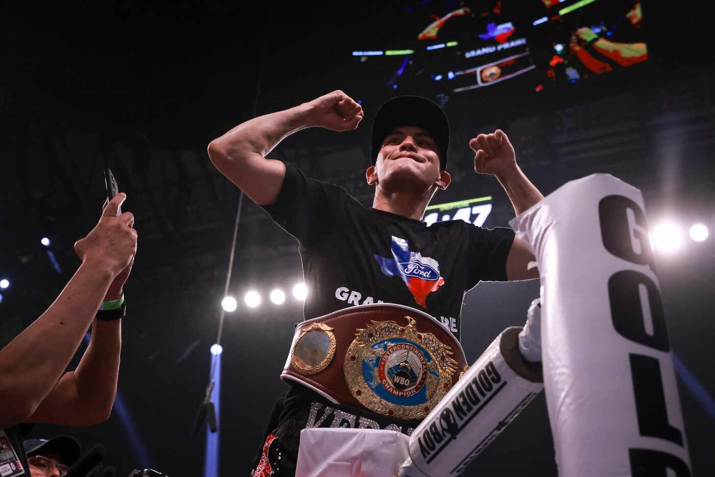 Vergil Oritz Jr. celebrates his win over Michael McKinson, Saturday, August 6, 2022, at...