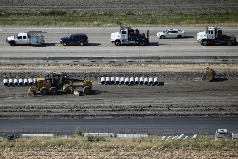 Construction has begun on expanding the lanes on Highway 380 at the intersection of Dallas...