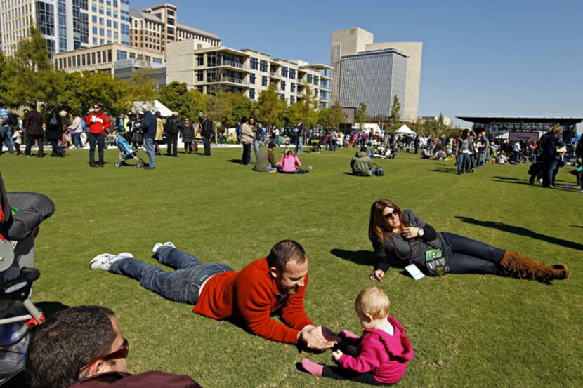 Klyde Warren Park is the green space over top of a highway that connects downtown Dallas...