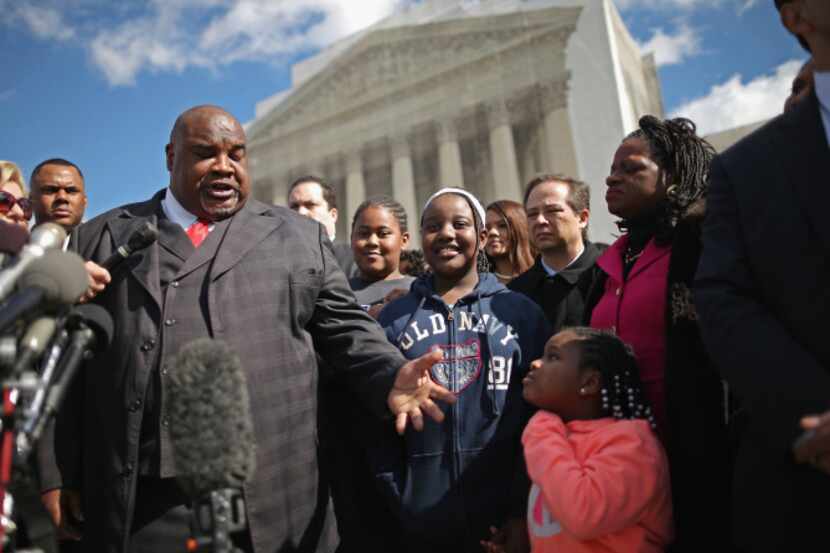 Bishop Harry Jones, a Voting Rights Act supporter from Shelby County, Ala., talked to...