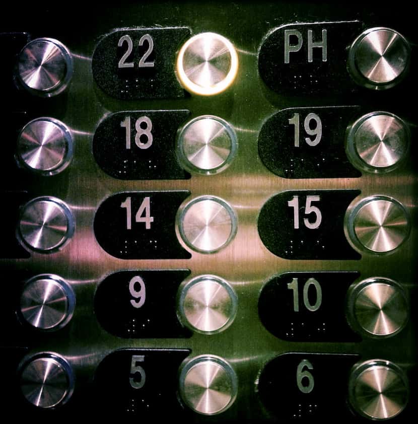The elevator in Neinast's Turtle Creek apartment building. 
