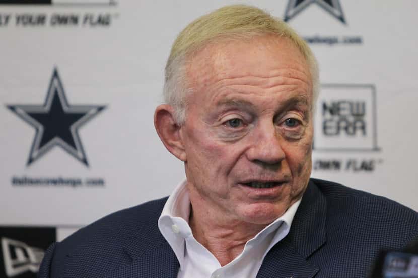 Dallas Cowboys owner Jerry Jones spoke with reporters for a couple of hours Sunday and...