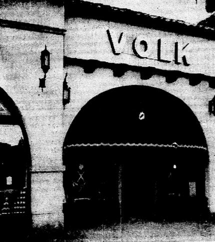 The exterior of the Volk Bros. Co. store in Highland Park Village on Aug. 30, 1936.