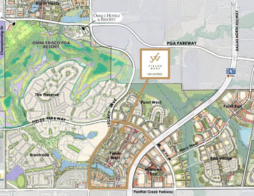 The Fields West project at the tollway and Panther Creek Parkway is part of the larger...