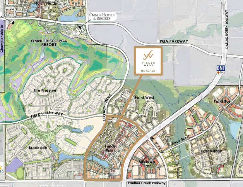 The Fields West project at the tollway and Panther Creek Parkway is part of the larger...
