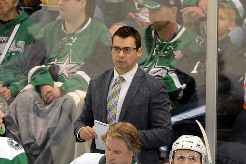 Texas Stars coach Neil Graham watches action during a game against the Tucson Roadrunners on...