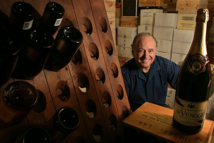 Antiques dealer Gary Elam photographed at his favorite wine source, La Cave Warehouse in...
