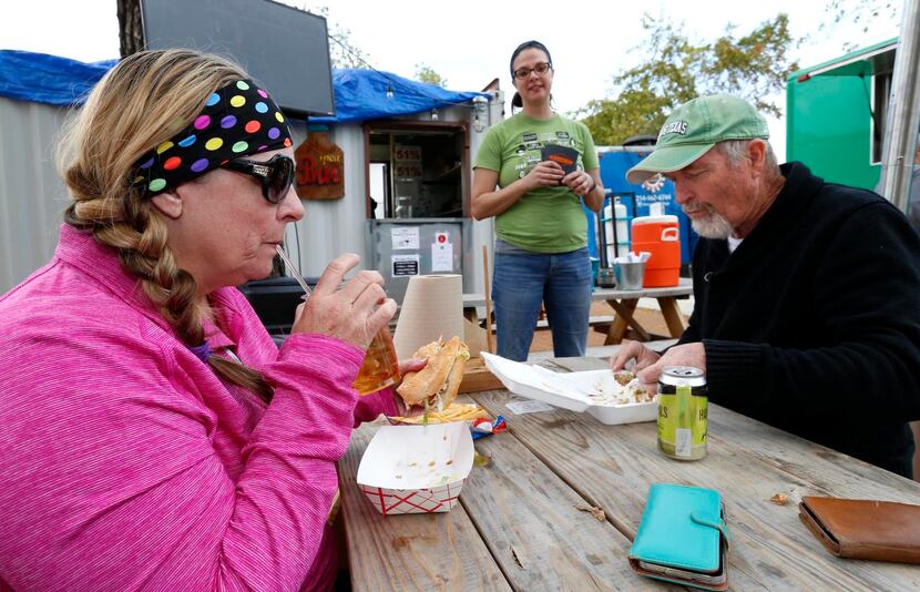 
Richardson residents Frances Eubanks (left) and her husband Gary Eubanks (right) have lunch...