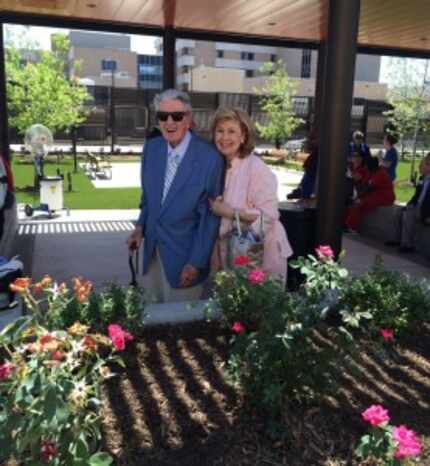  Clint and Kathy Howard in the new pedestrian plaza at Baylor Scott & White Irving. Clint...