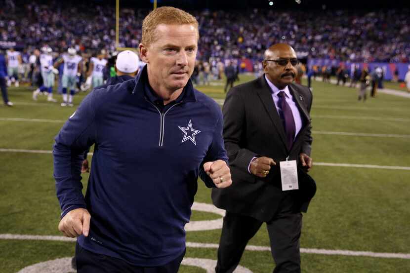 Dallas Cowboys head coach Jason Garrett leaves the field following a National Football...
