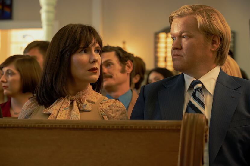 Lily Rabe (Betty Gore ) and Jesse Plemons (Allan Gore) star in HBO Max's "Love & Death."
   ...