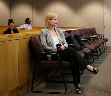 Dallas County Assistant District Attorney Stephanie Fargo waits for a February hearing for...