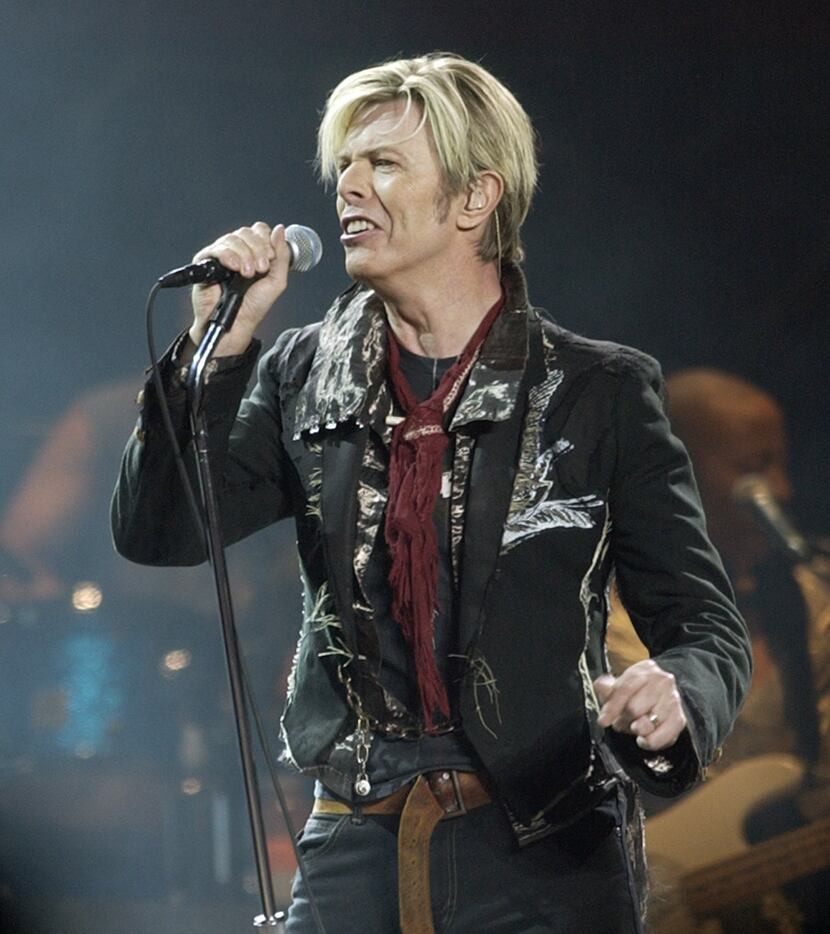 In this Dec. 15, 2003 file photo, singer/songwriter David Bowie launches his United States...