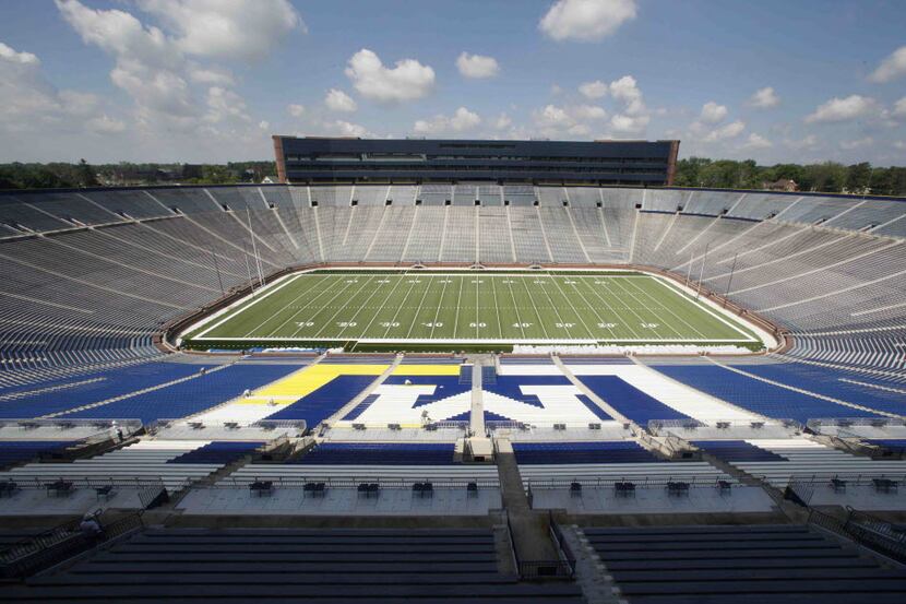 ORG XMIT: MIPS103 Michigan Stadium stands in Ann Arbor, Mich., Wednesday, July 14, 2010. The...