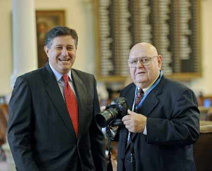 Rep. Richard Raymond (left), D-Laredo, with former Associated Press photographer Harry...