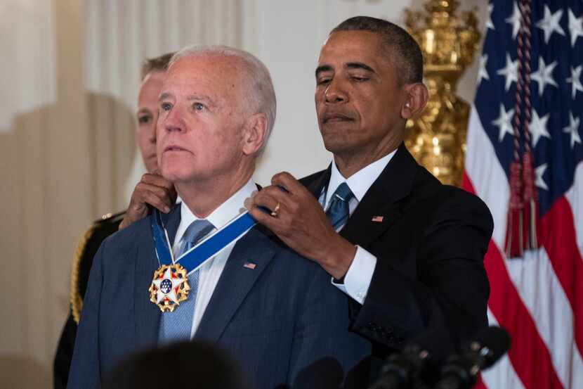  An emotional Vice President Joe Biden was awarded the Presidential Medal of Freedom by...