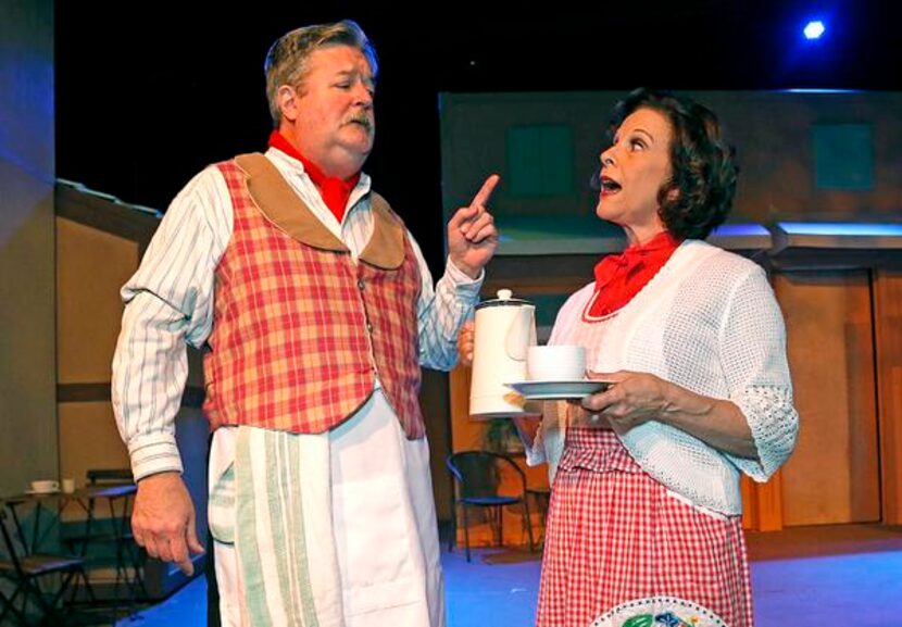 
Lucia Welch (right) as Denise and Hank Henry as Claude in scene from “The Baker's Wife.”
