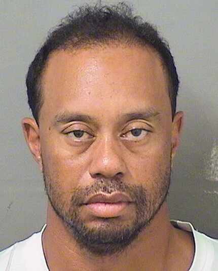 A booking photo of Tiger Woods, who was taken into custody early Monday. 
