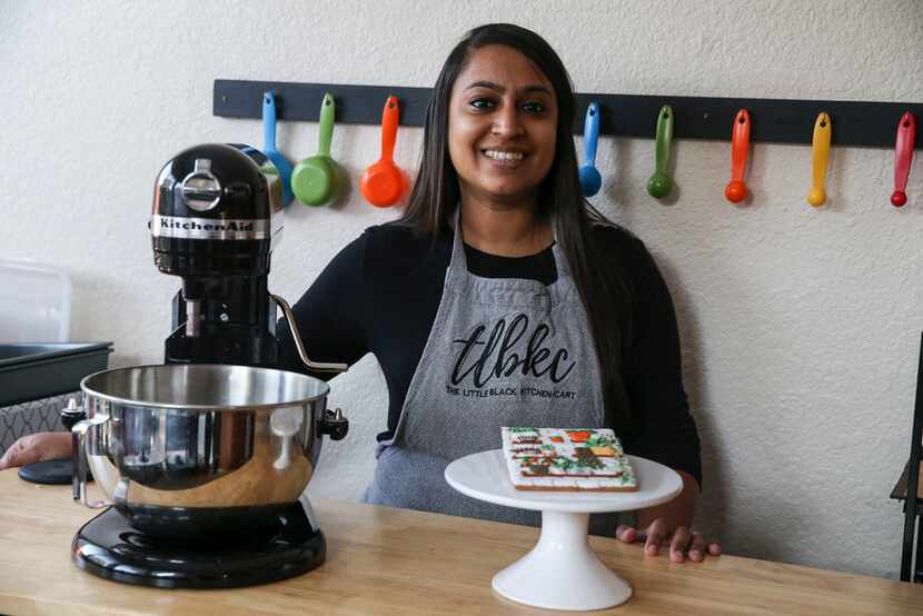 Ankita Patel bakes and decorates cookies for her home-based business, Little Black Kitchen Cart