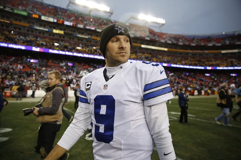 Dallas Cowboys quarterback Tony Romo (9) walks off the field following the National Football...