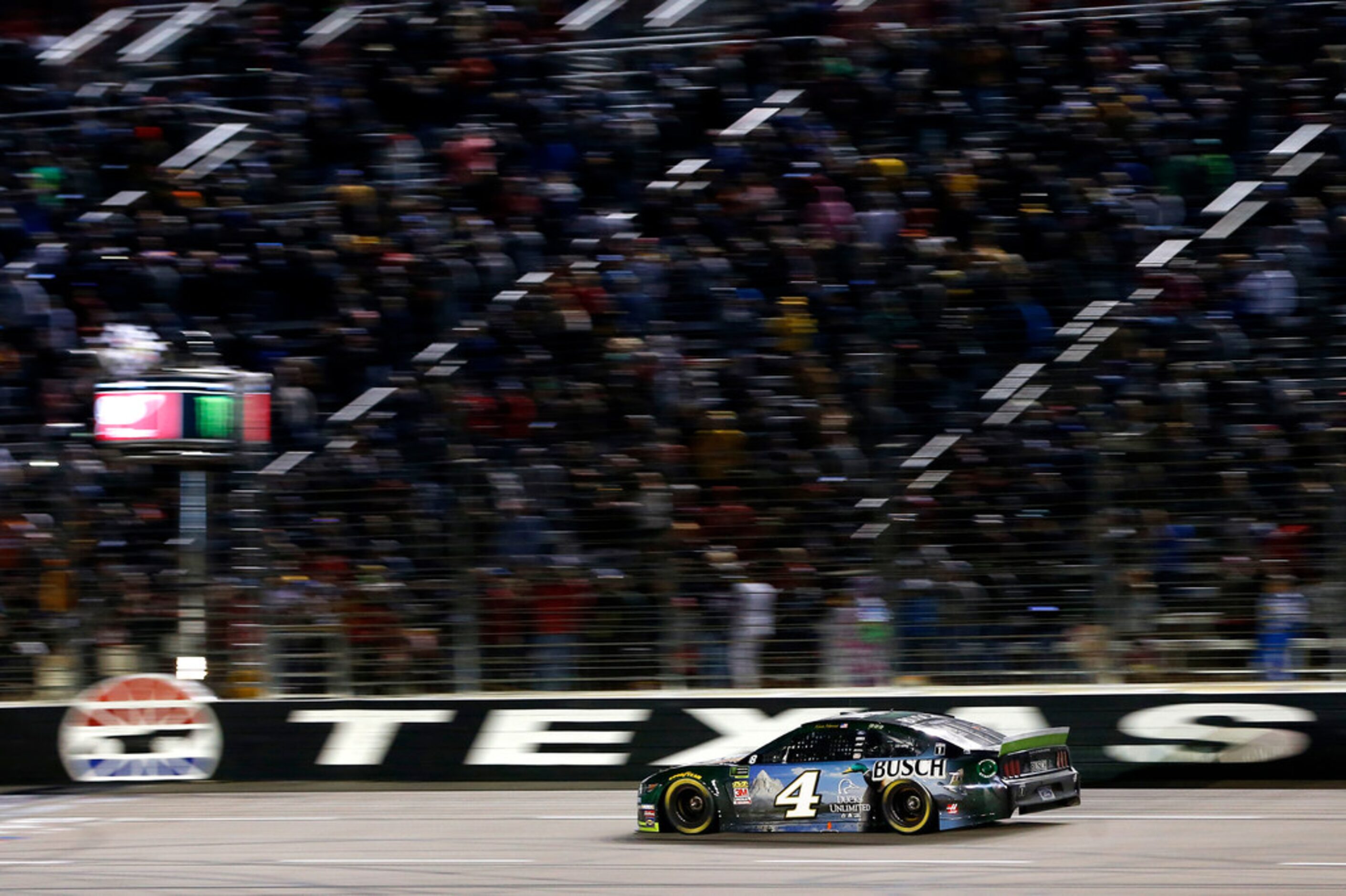 FORT WORTH, TEXAS - NOVEMBER 03: Kevin Harvick, driver of the #4 Busch Beer/Ducks Unlimited...