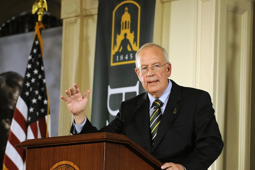 Ken Starr is introduced to faculty  Feb. 16, 2010, in Waco, Texas during his announcement as...