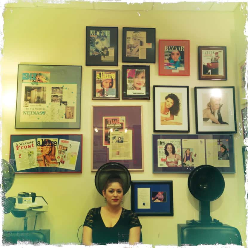 Paul Neinast's former assistant, Cynthia Vasquez, photographed at the Neinast Salon in...