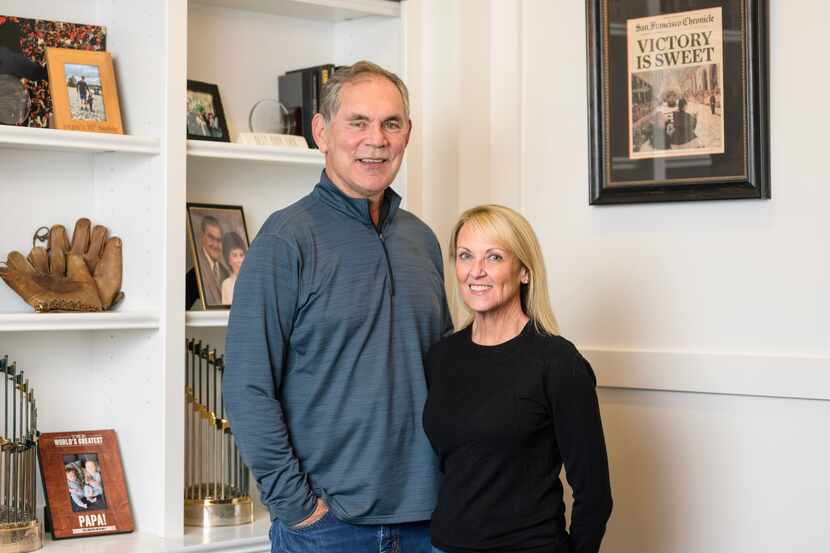 College Grove, Tenn. - Texas Rangers manager Bruce Bochy and his wife, Kim, pose for a...