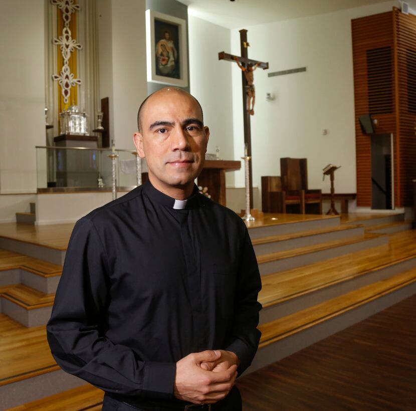 The Rev. Jesus Belmontes of San Juan Diego Catholic Church in Dallas in his church's...