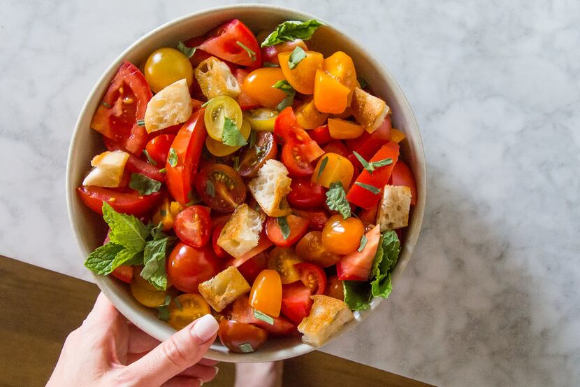 Tomato Herb Salad with Buttery Croutons