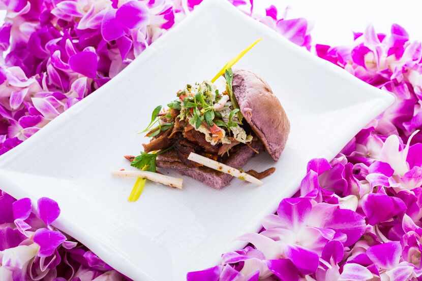Art Smith's  Hawaiian take on pulled pork featured buns made from taro root.