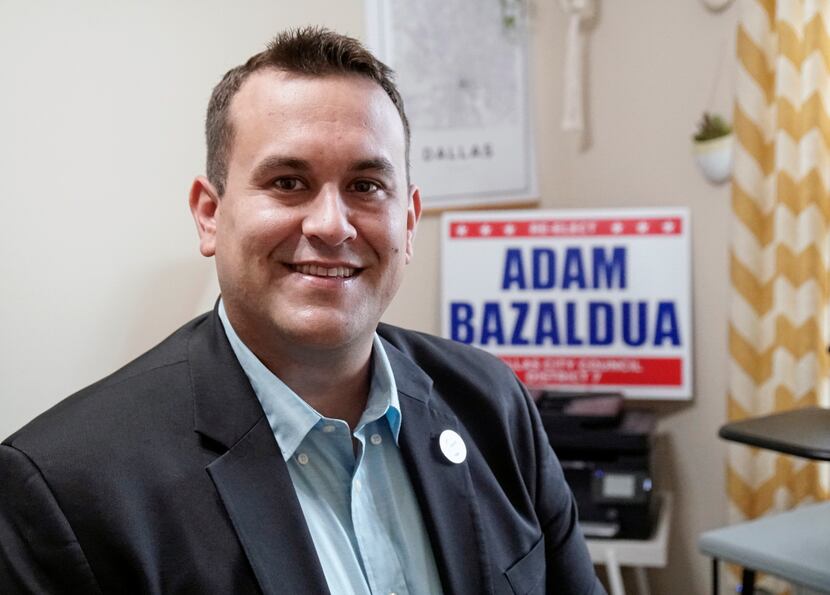 District 7 council member Adam Bazaldua at his home in Dallas on May 20, 2021.