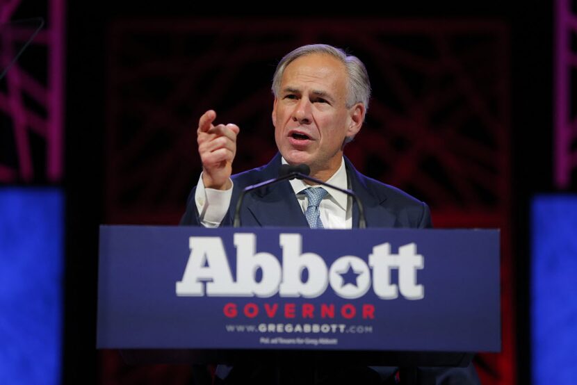 Gov. Greg Abbott speaks at the Republican Party of Texas State Convention at the Kay Bailey...