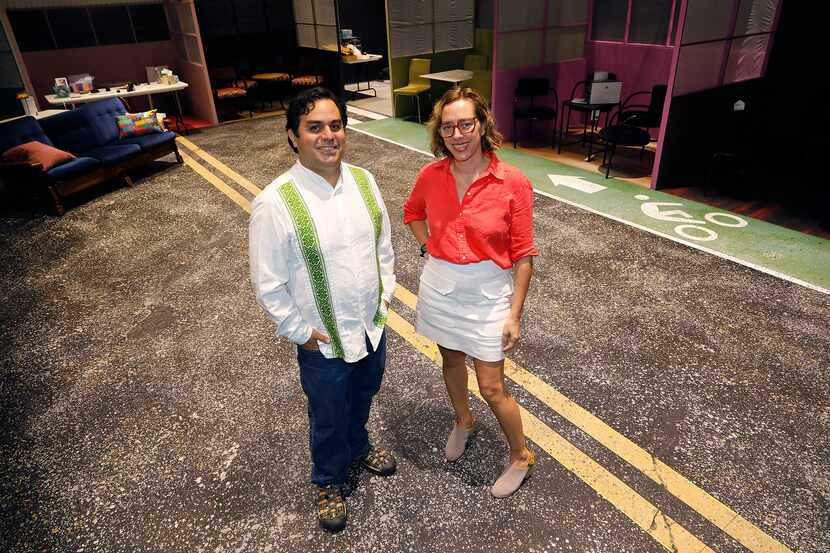 Executive artistic directors David Lozano (Cara Mia Theatre), left, and Sara Cardona (Teatro...