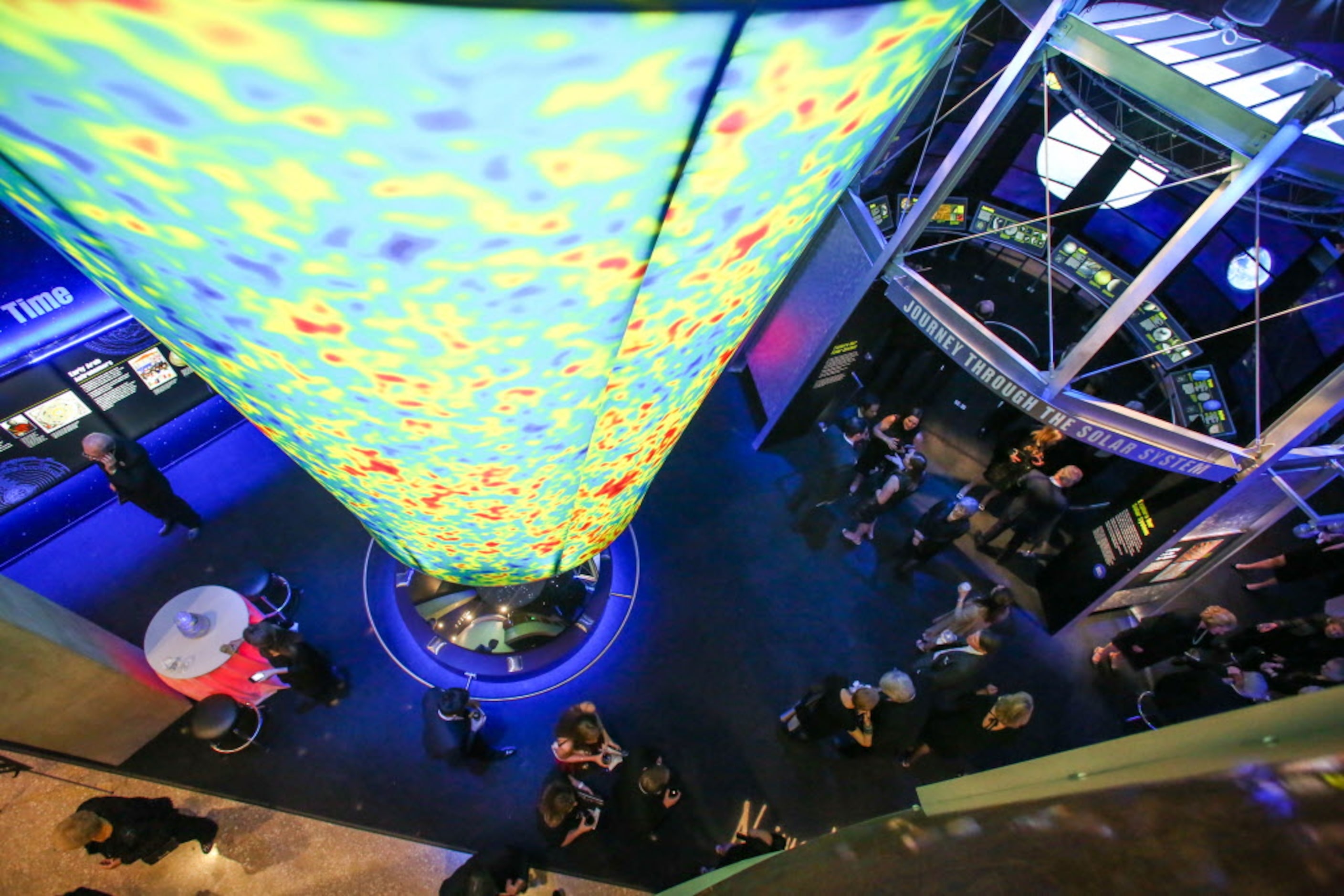 Guests visit the "Journey Through The Solar System" exhibit during the "Night at the Museum...