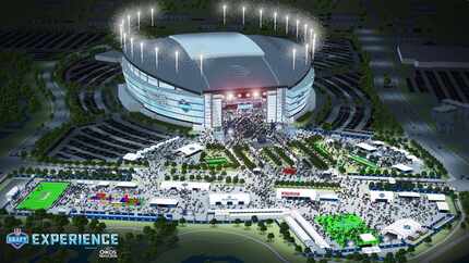 The NFL Draft Experience, which is free, takes place outside of AT&T Stadium on April 26-28,...