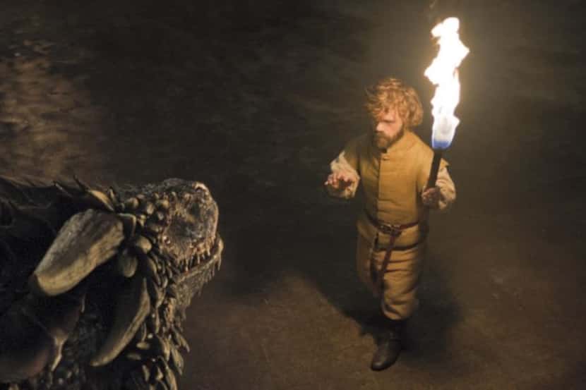 Nice dragon? Tyrion (Peter Dinklage) decides he's the man to convince two hungry dragons...