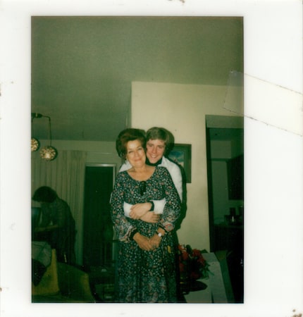 The author Jeff Herrington with his mother, Irene Giessmann. 