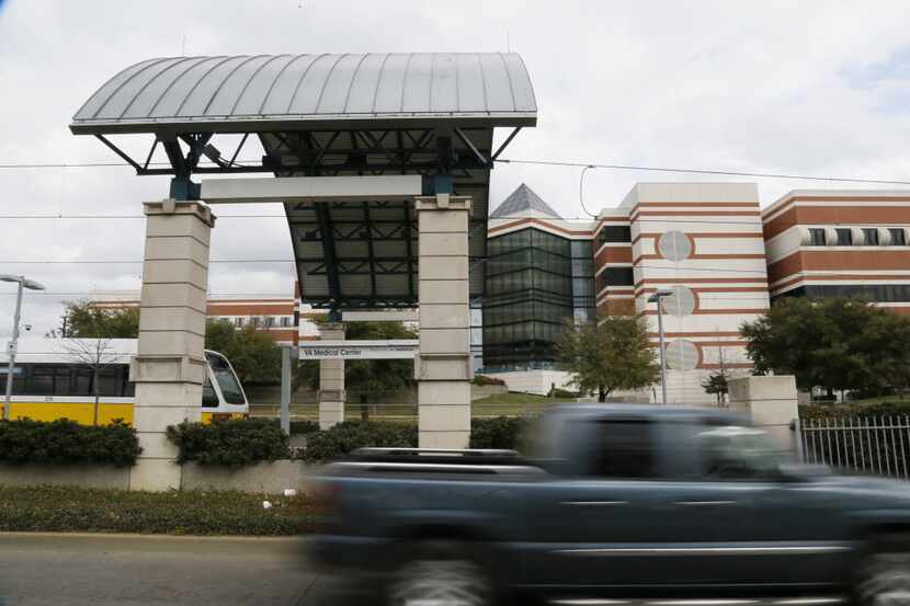 The Dallas VA Medical Center and its adjacent DART station.