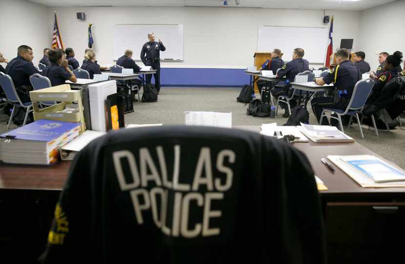 Deputy Chief Jeffrey Cotner, now retired, taught an excellence in policing class to a room...