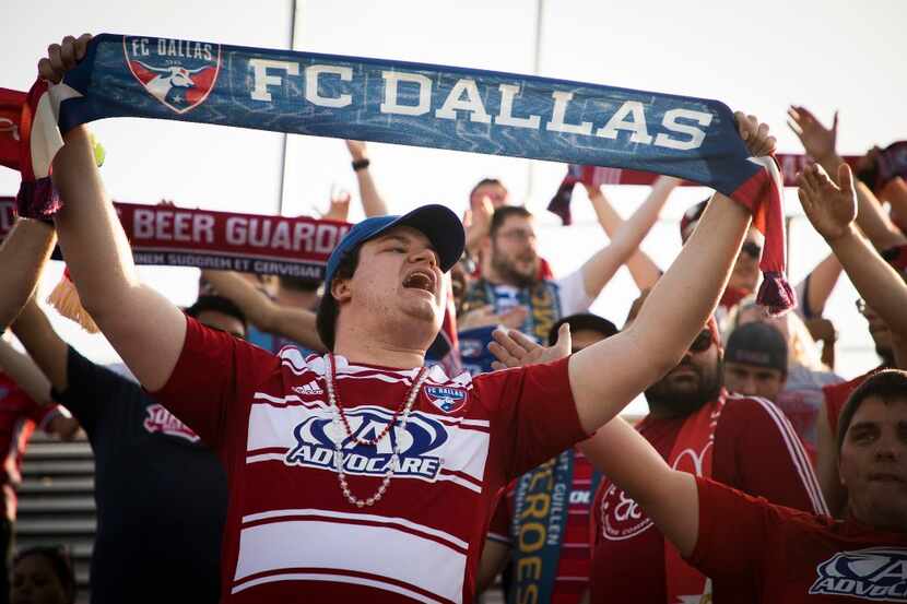FC Dallas fans cheer their team befre a Lamar Hunt U.S. Open Cup tournament fourth round...