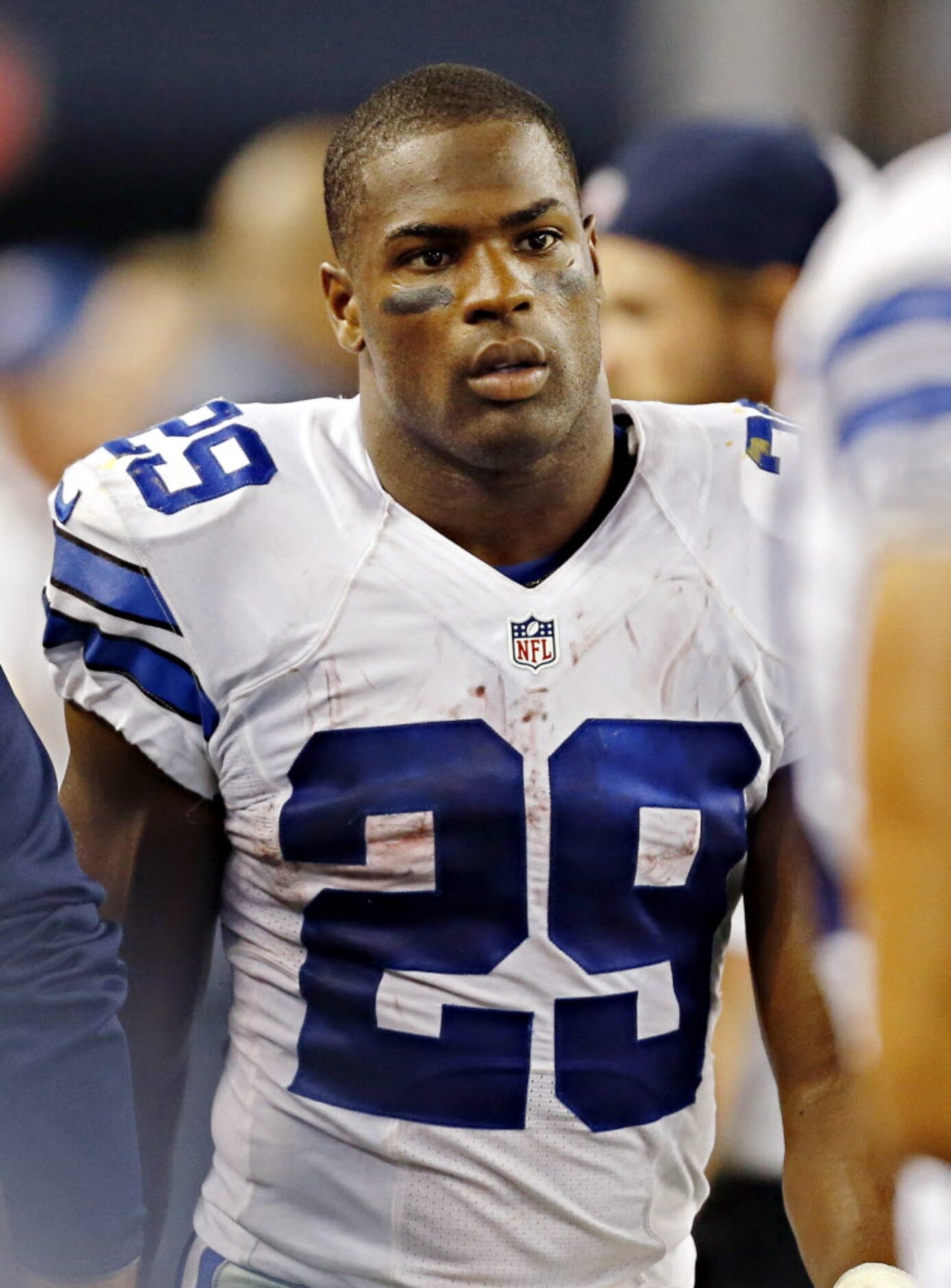 Dallas Cowboys running back DeMarco Murray (29) walks the sidelines during the second half...