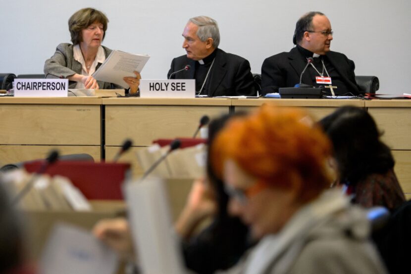 From left: Kirsten Sandberg, Monsignor Silvano Tomasi and Vatican prosecutor Charles...