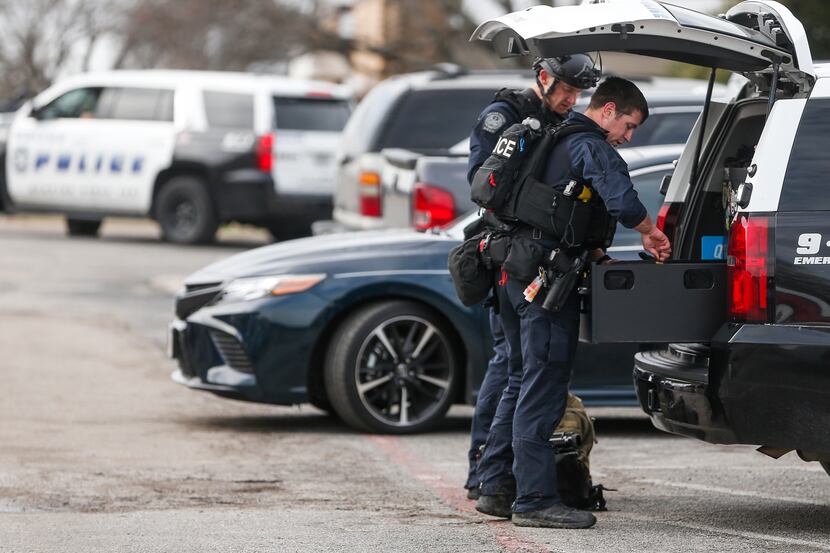 Police worked the scene pf a shooting in the 5000 block of South Hampton Road on Jan. 15.