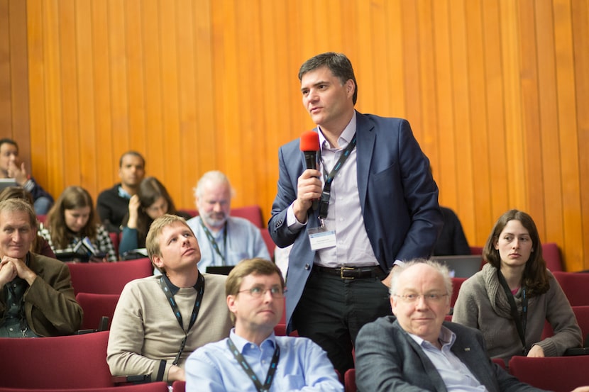 Pavel Nadolsky speaking at the Designing Integrated Systems conference last year in Hamburg. 