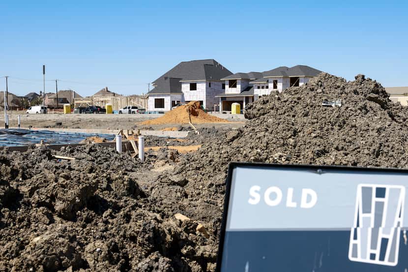New houses under construction in Frisco, on Thursday, March, 24, 2022.