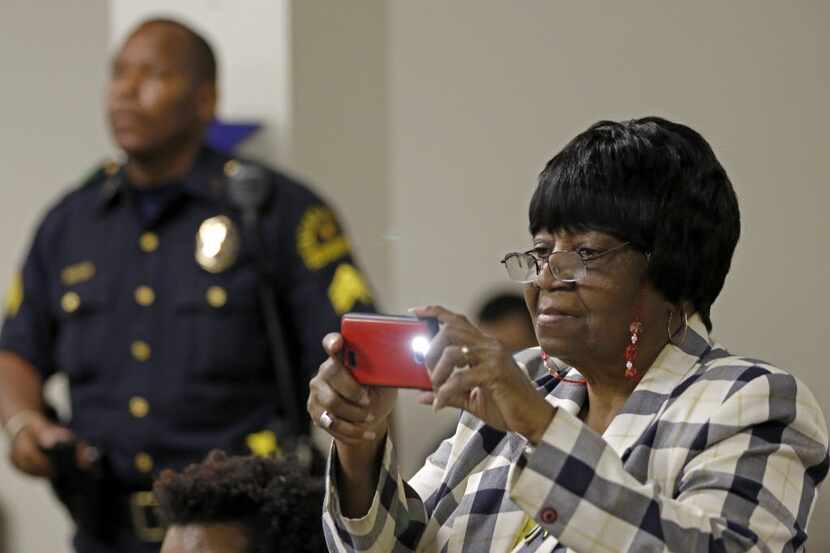 Edna Pemberton photographed speakers during Law Enforcement Appreciation Day at Southwest...